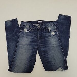 Fred by Fred Segal perfect skinny blue jeans, destructed women's sz 26